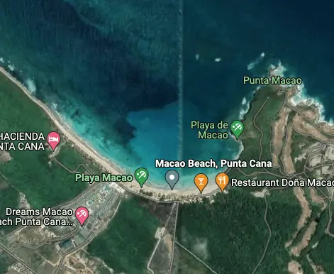 Satellite image of macau beach