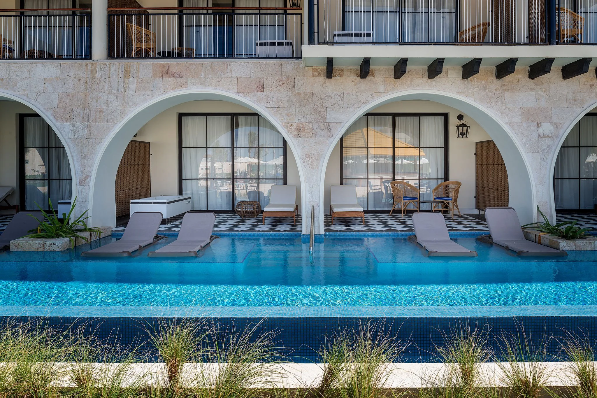 Scenic swim-up room overlooking Punta Cana waters